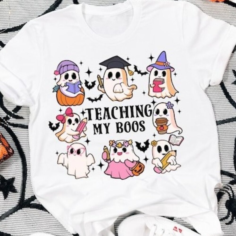 Teaching My Boos Halloween Teacher Shirt - Picture 1 of 3